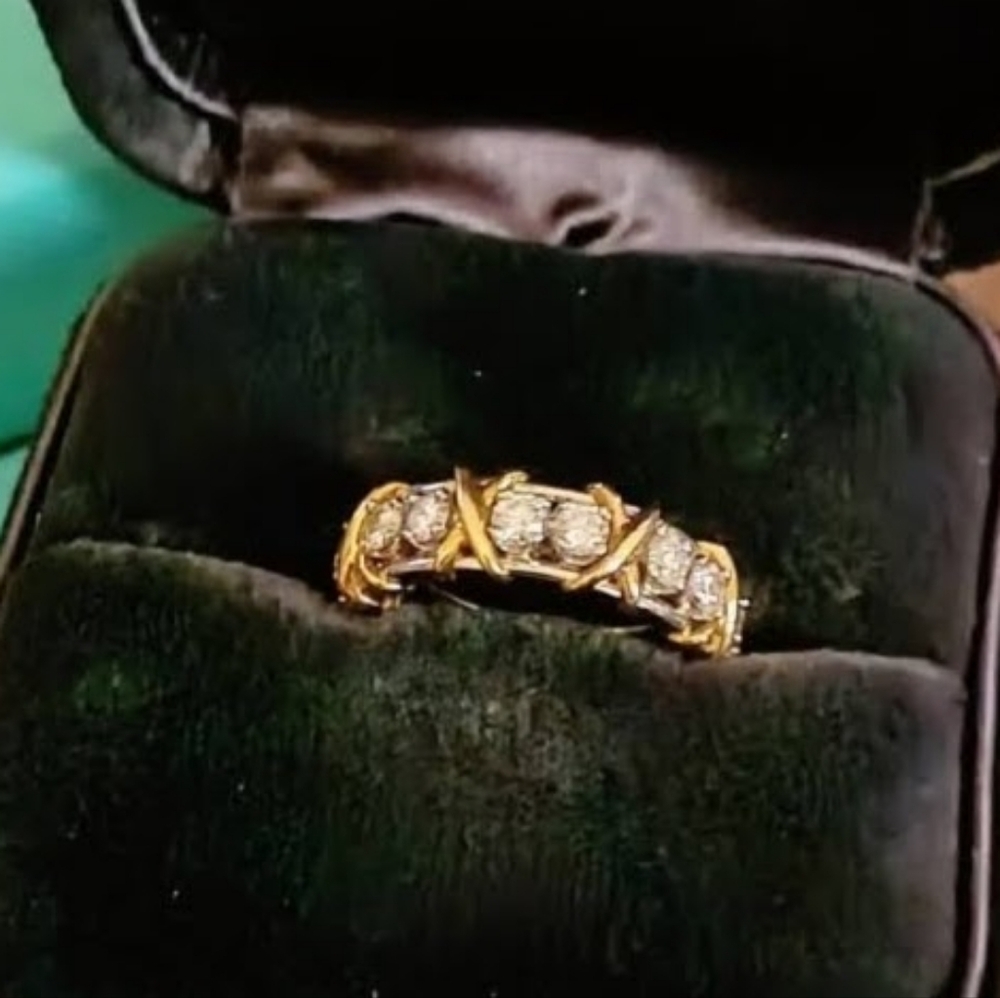 Tiffany & CO Schlumberger 16 Stone Ring Size 5.5